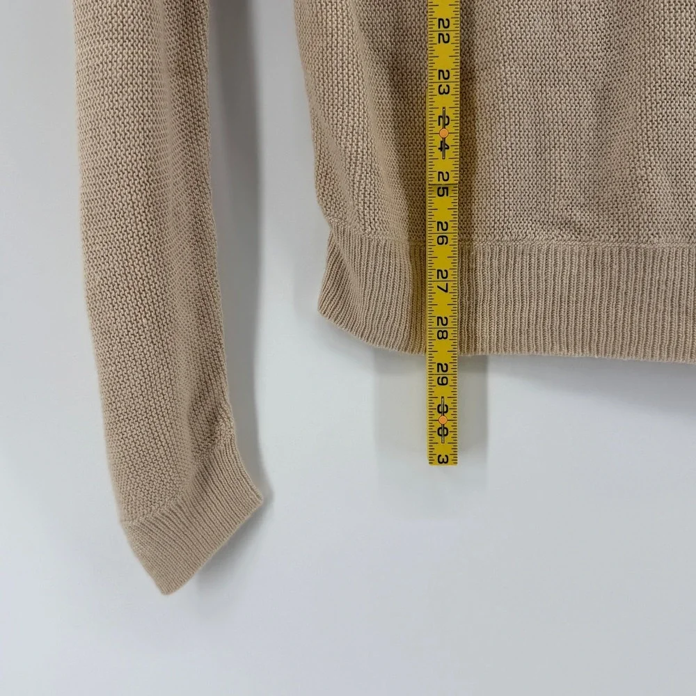 VTG Polo Ralph Lauren Mens XXL Beige 100% Silk V-Neck Sweater Italian Yarn Tan